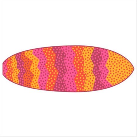 LA RUG, FUN RUGS LA Rug ST-25 1958 Surf Time Wavy Sea- Multi-Color ST-25 1958